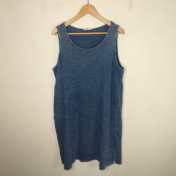 Jane & Delancey Dresses & Skirts - Jane & Delancey Dress Sleeveless Pockets Blue Cotton